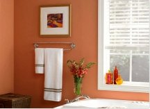 Orange color idea for painting a bathroom