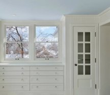 Ceilings painted a light blue creates an illusion of more space overhead