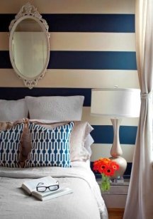 Bold stripe colors look best on an accent wall