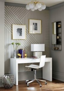 Wall pinstripes look chic on a small area