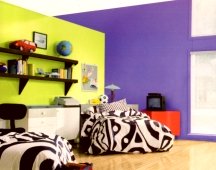 Strong violet colors work great for painting a statement wall in a room