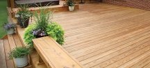 A well maintained wooden deck