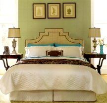 Muted green is a good choice for bedroom walls