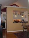 Open kitchen / dining room area painted different colors