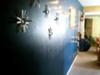 Our hallway painted a deep blue color
