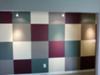 Accent wall with squares painted in different colors