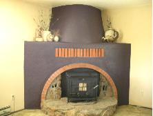 Our fireplace painted a plum color